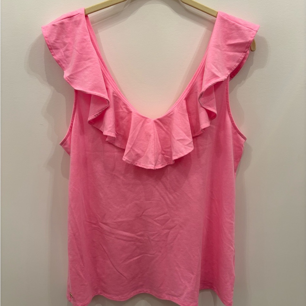 Lilly Pulitzer Pink Ruffle Tank Top